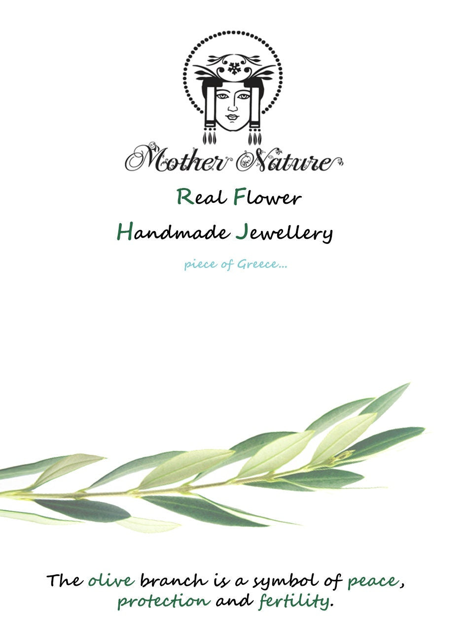 Electroformed Olive Leaf Necklace. Sterling Silver Olive Leaf Necklace for Women,