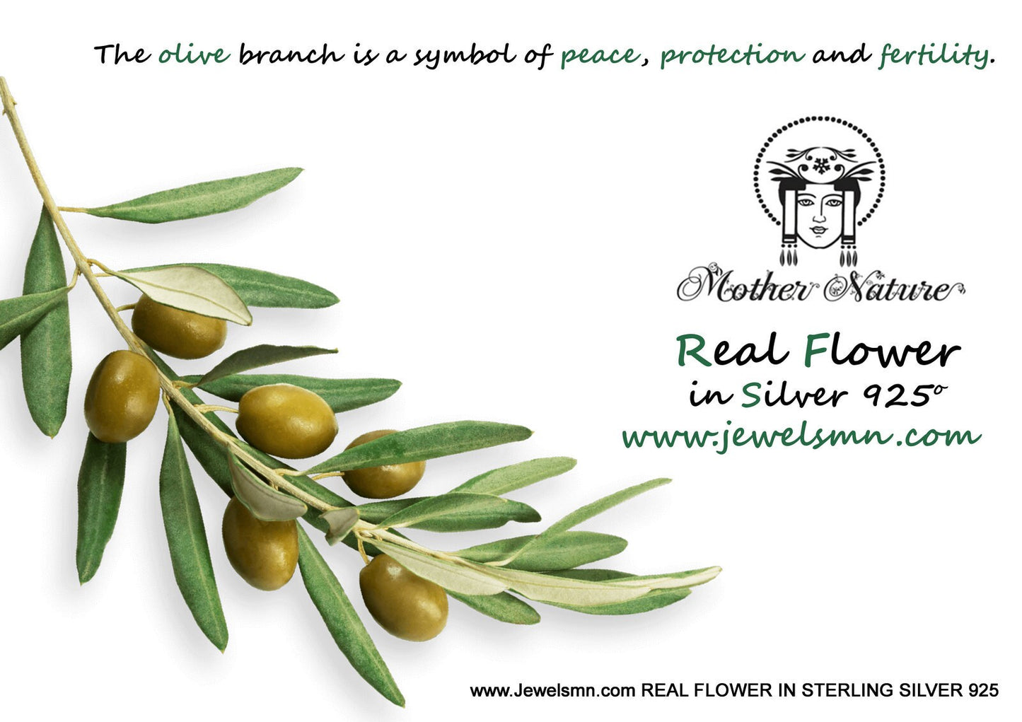 Eco lovers, Olive leaf Pendant on chain, Necklace for Women and men, on Sterling recycled silver 925 by Mother Nature Jewelry.