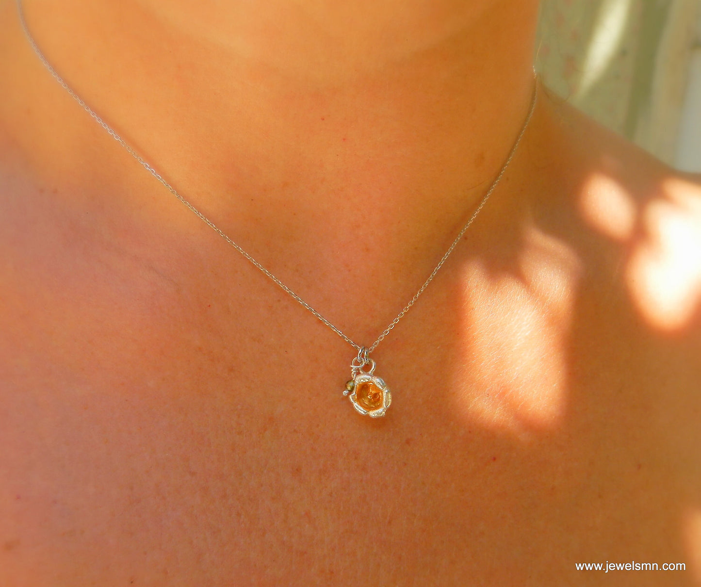 Pressed flower necklace Real flower lily of the valley jewelry necklace in sterling silver,May birth flower by Mother nature Jewelry