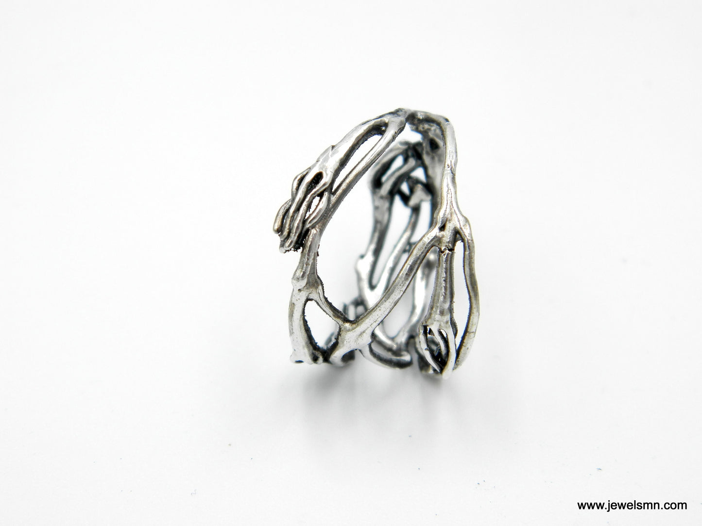 Twig Ring for Men & Women. Oxidized Jasmine branch ring in sterling silver 925. Nature branch Ring,Wide Ring