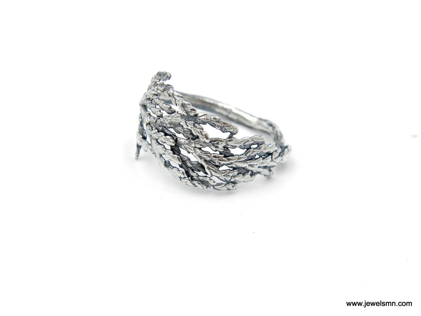 Black oxidized ring. Branch and Juniper Leaf Ring in Sterling Silver 925. Wide band Ring Symbol of immortality,elevation,hope and mourning