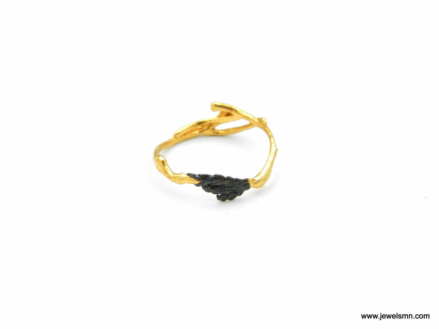 Minimalist Handmade Nature Jewelry. ring Nature ring Dainty gold - Black twig ring from jasmine and Juniper.