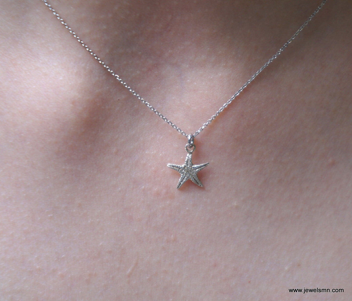 Minimalist Tiny Real starfish necklace jewelry on sterling silver 925. Starfish Symbolizes the 5 elements Earth, Air, Water, Fire, Spirit