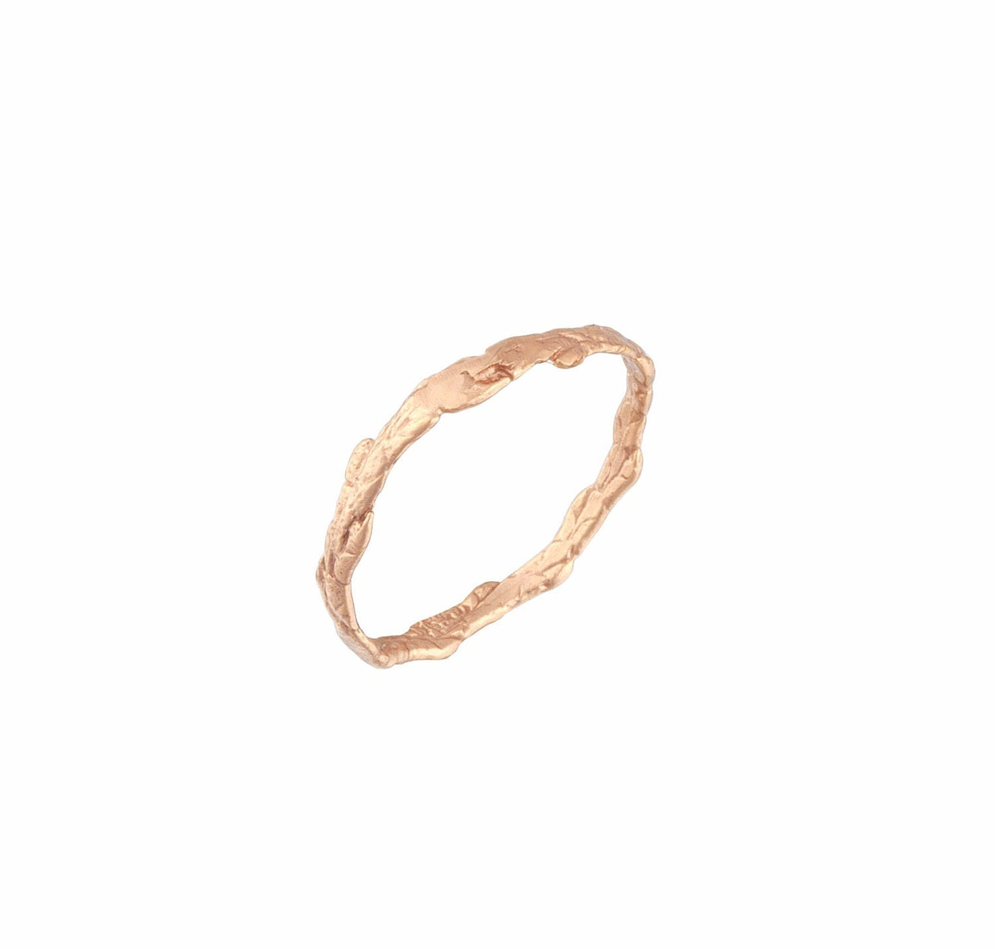 Juniper plant twig ring, rose gold on sterling silver by Mother Nature jewelry. symbol of immortality,elevation,hope and mourning.