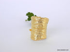 Gold Leaf Ring, Gold-Plated Sterling Silver Jewelry, Wide Leaf Band, Gift for Her, Birthday Gift for Women, Handmade Jewelry