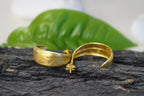Olive Leaf Hoop Earrings - Minimal Gold Plated Sterling Silver