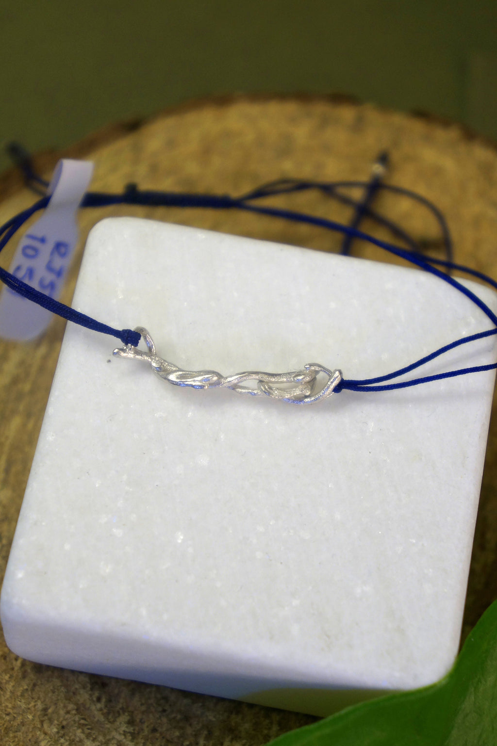 Adjustable Cord Bracelet - Sterling Silver Jasmine Twig Floral Design | Dainty Natural Jewelry