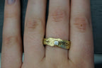 Tree Bark Ring: Dainty Gold Twig Design - Adjustable Sizing