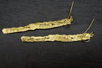 Tree Bark Earrings: Handmade Nature Jewelry (14k Gold on Silver)