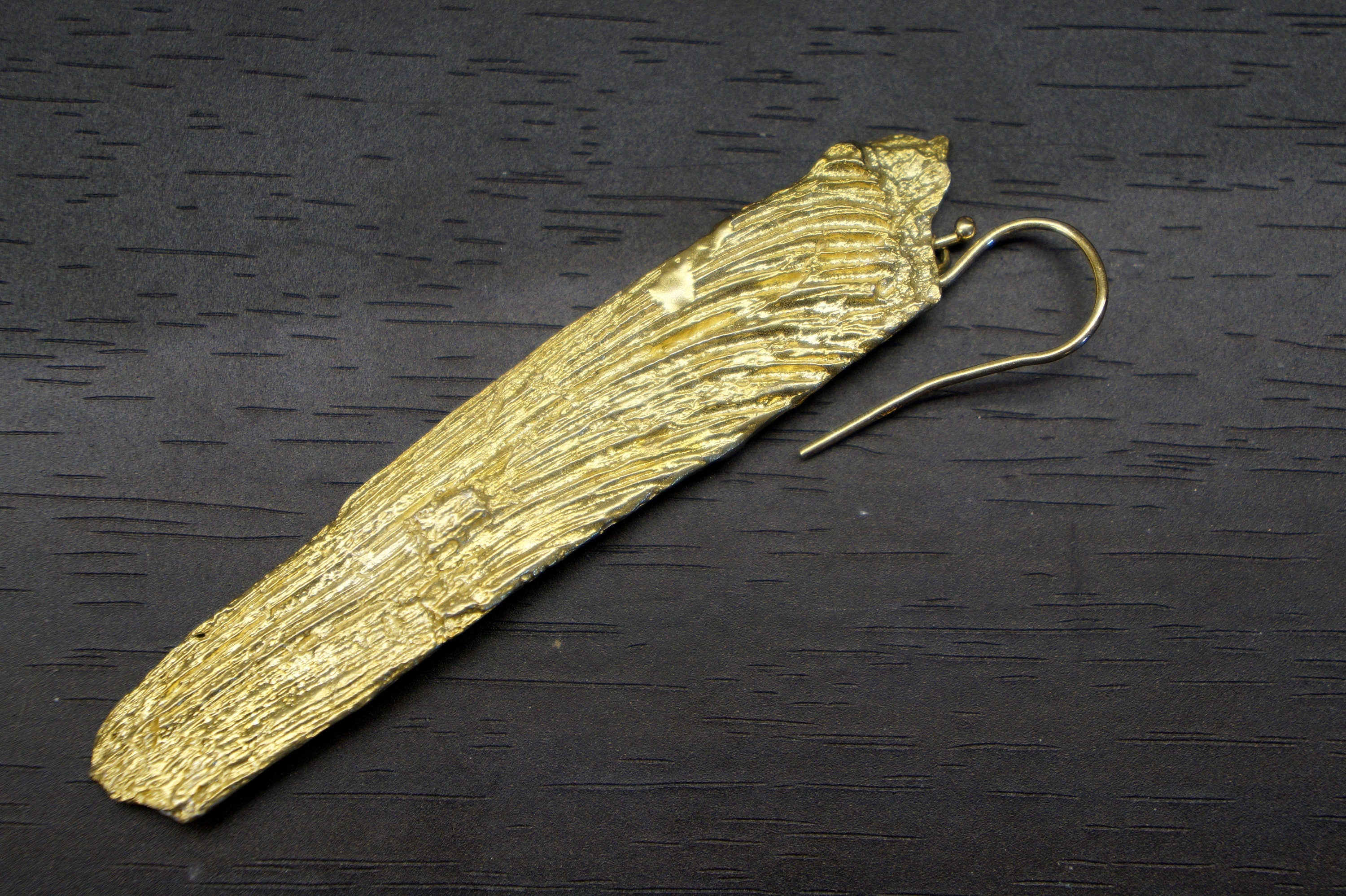 Tree Bark Earrings: Handmade Sterling Silver Dangles (Mismatched Pair)