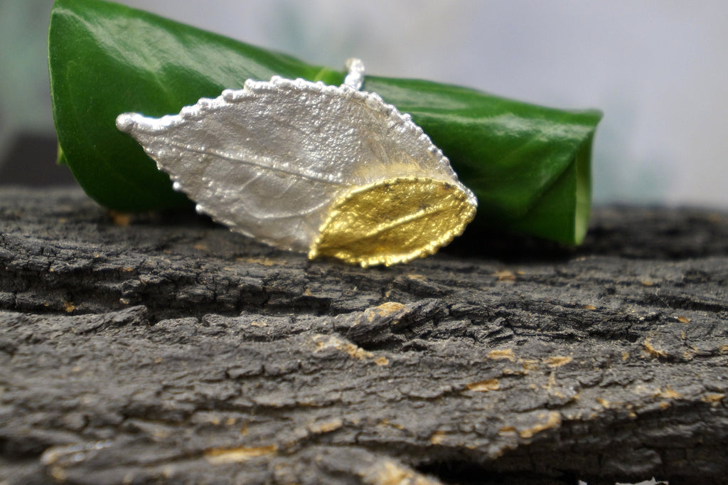 Rose Leaf Statement Ring - Handmade Sterling Silver Wide Band