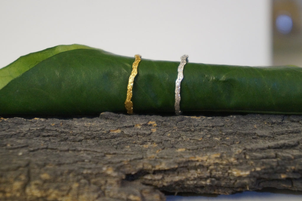 Cypress Twig Ring – Handmade Sterling Silver Gold Plated Nature Inspired Jewelry