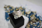 Real Leaf Silver Band Ring, Handmade Statement Jewelry, Organic Botanical Band, Unique Gift for Nature Lovers, Sterling Silver 925