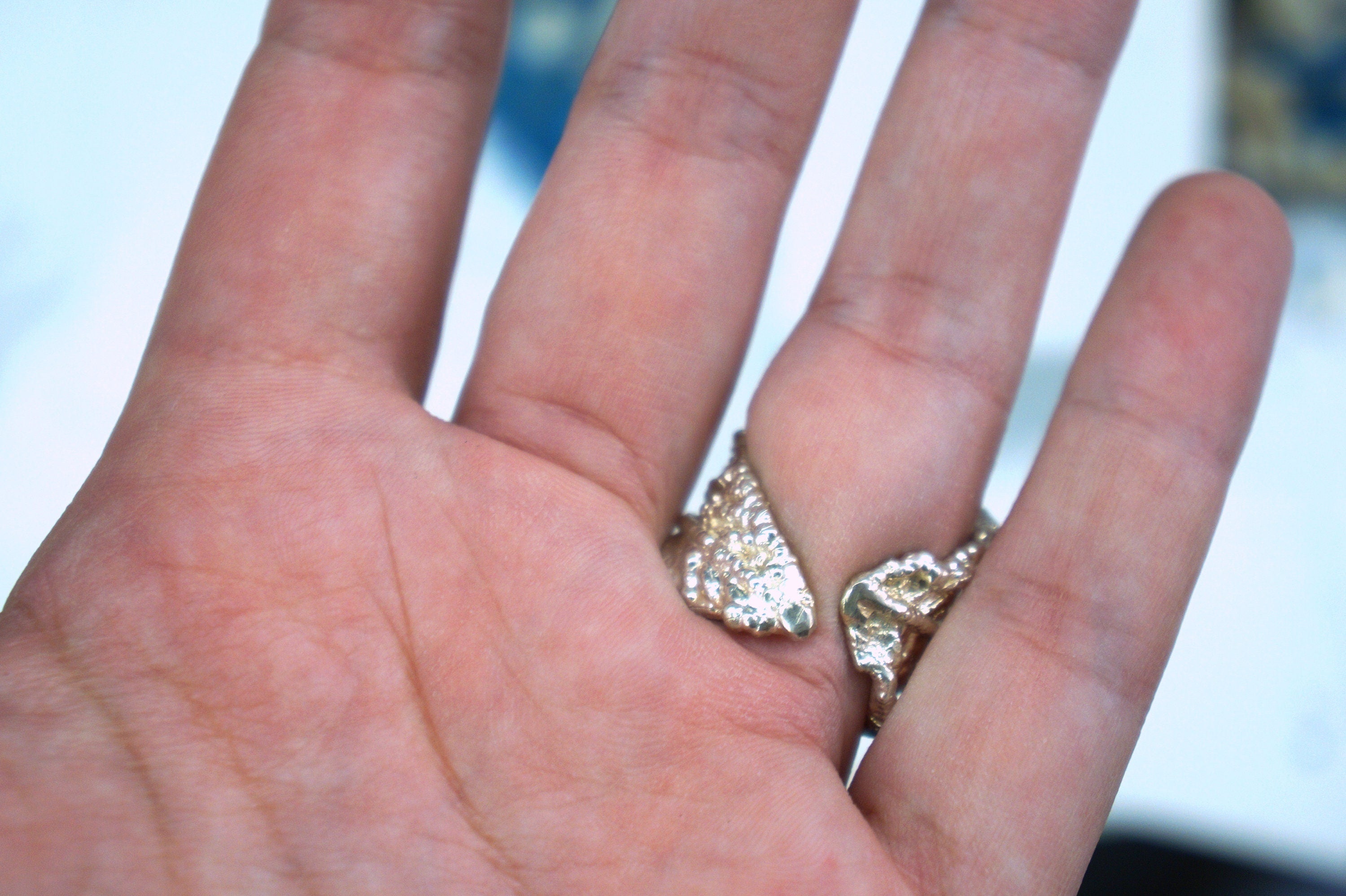 Silver Leaf Ring - Sterling Silver Wide Band Ring with Flower Detail