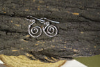 Sterling Silver Twig Spiral Earrings: Handmade Nature-Inspired Jewelry