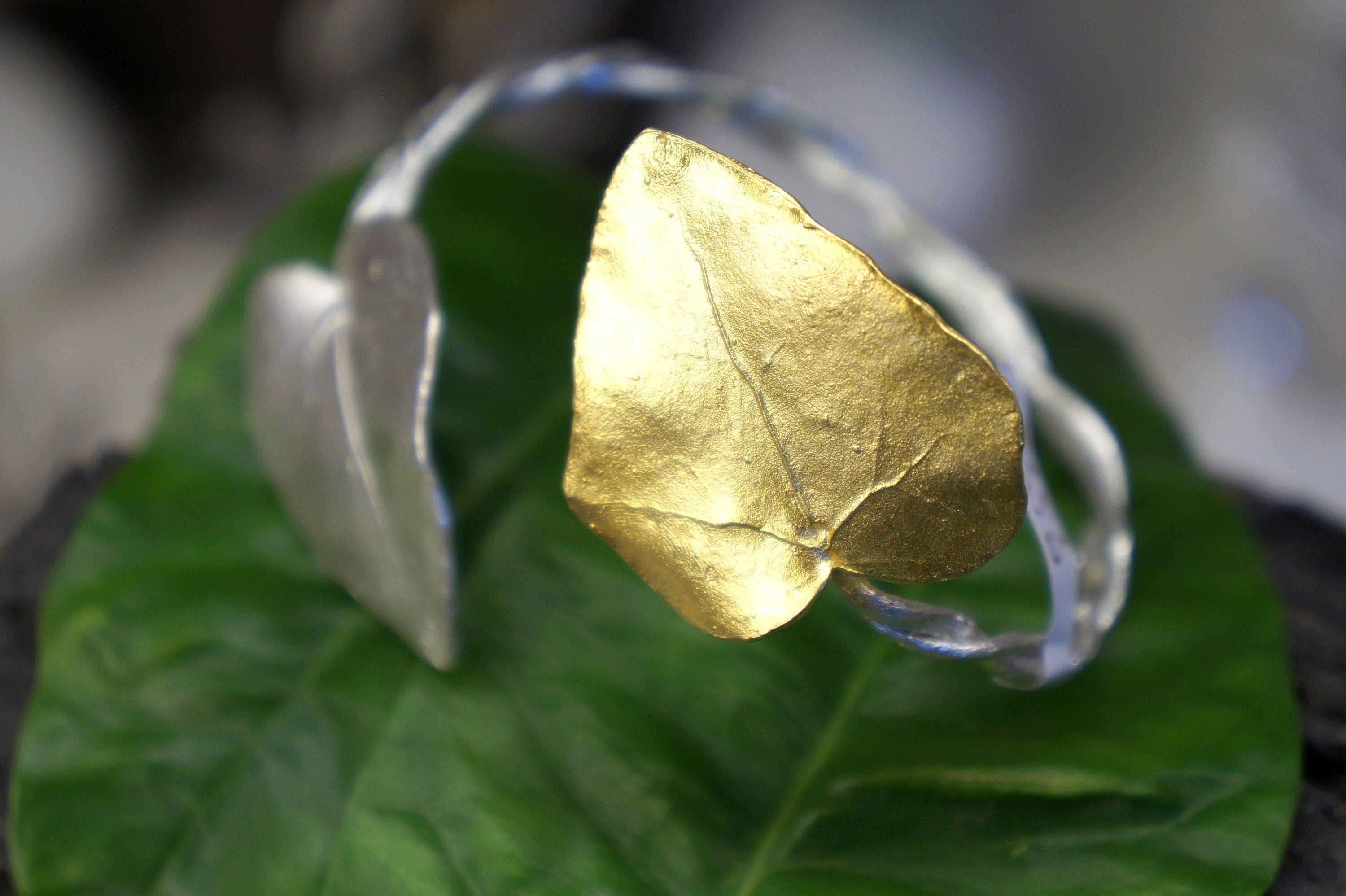 Sterling Silver Cuff - Adjustable Ivy Leaf Bracelet | Nature Inspired Jewelry