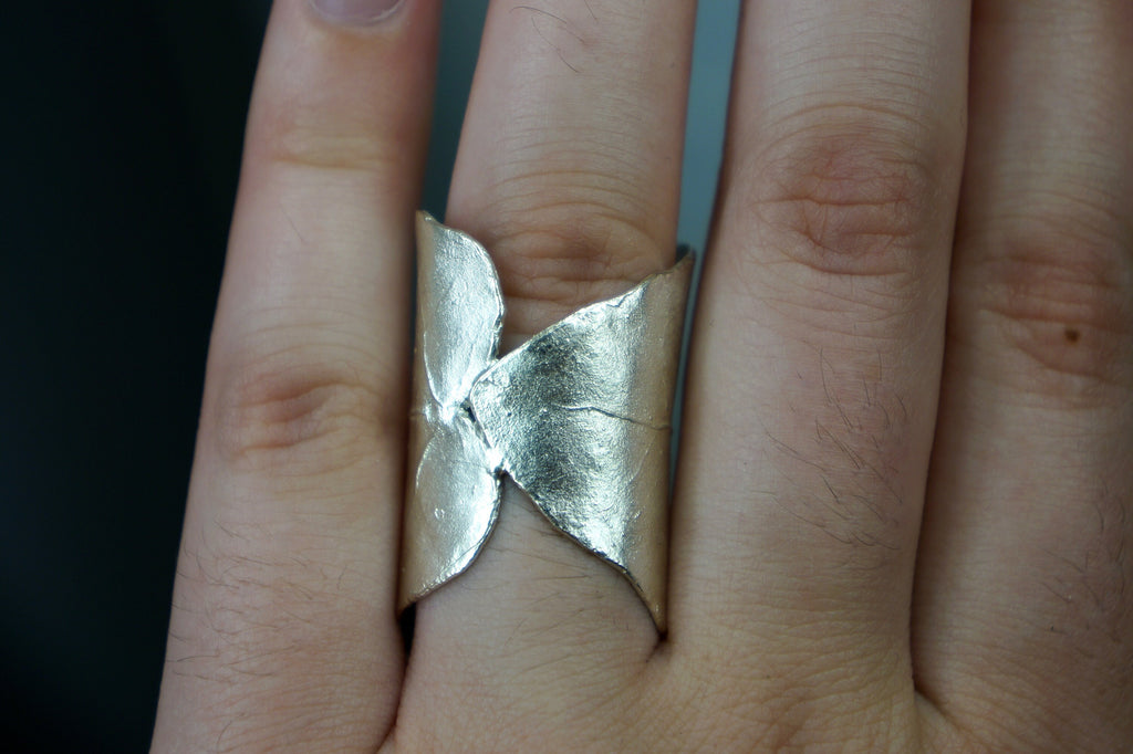 Ivy Leaf Ring – Handmade Sterling Silver Adjustable Silver Ring With Tarnish Resistant Finish