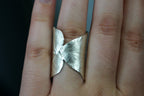 Nature-Inspired Ivy Ring, Sterling Silver, Adjustable (Handmade Detail)