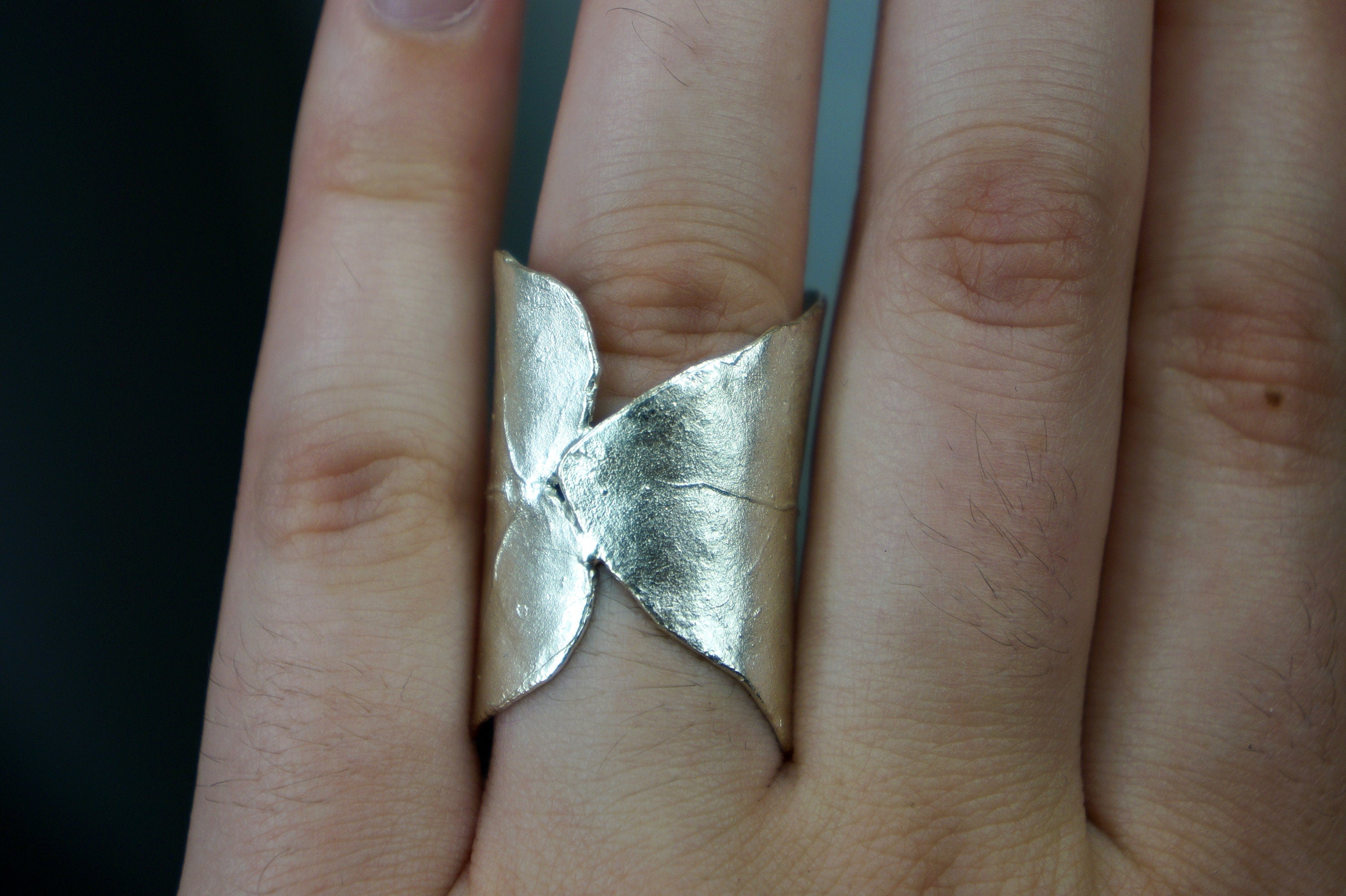 Nature-Inspired Ivy Ring, Sterling Silver, Adjustable (Handmade Detail)