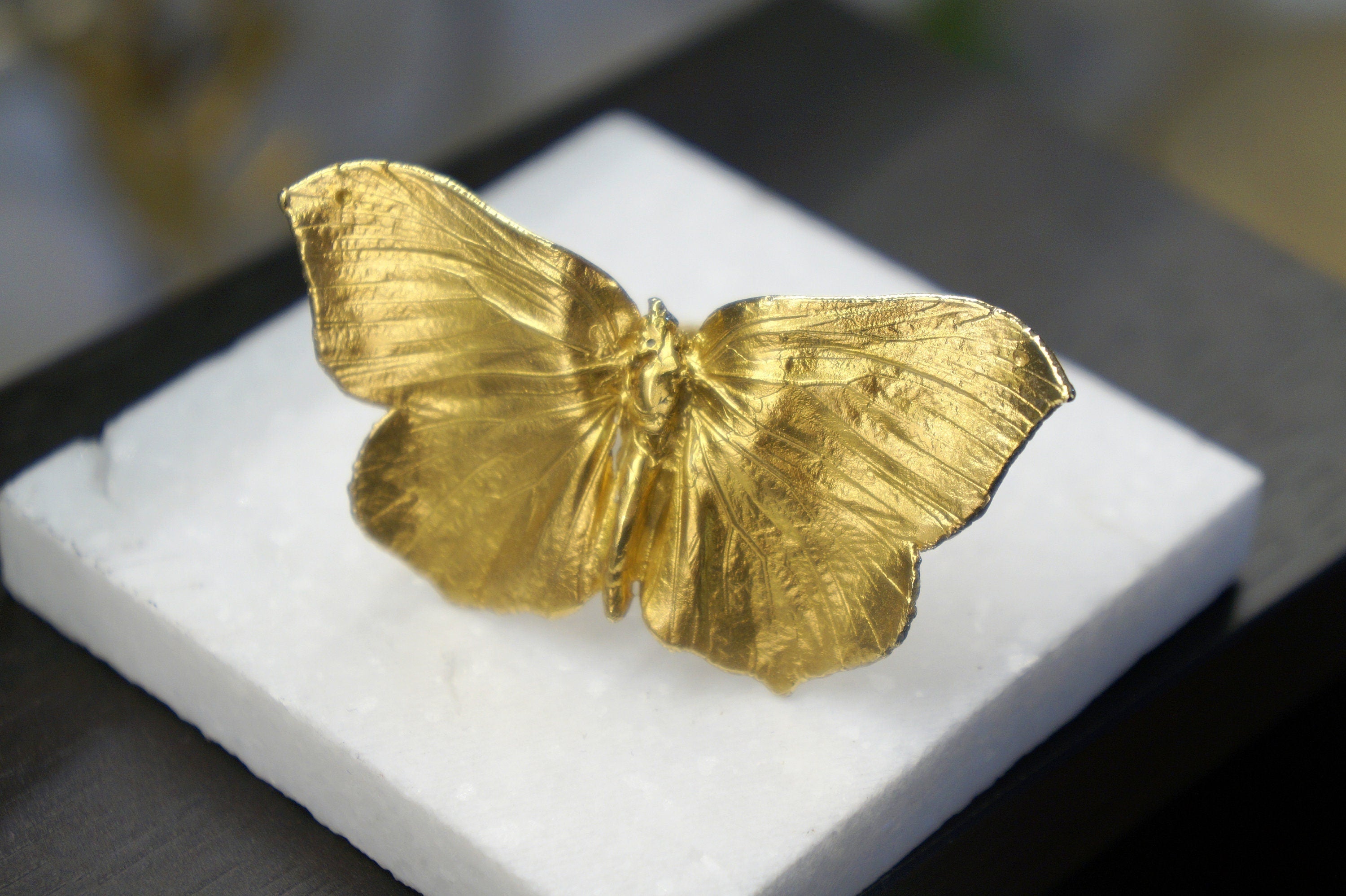 Gold Butterfly Ring, Gold-Plated Sterling Silver Jewelry, Gift for Her, Birthday Gift for Women, Handmade Jewelry, Boho Fashion