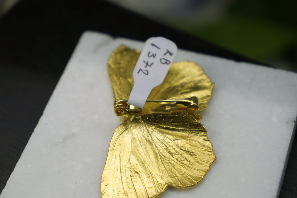 Gold Butterfly Pin, Gold-Plated Sterling Silver Jewelry, Gold Brooch, Gift for Her, Birthday Gift for Women, Handmade Jewelry