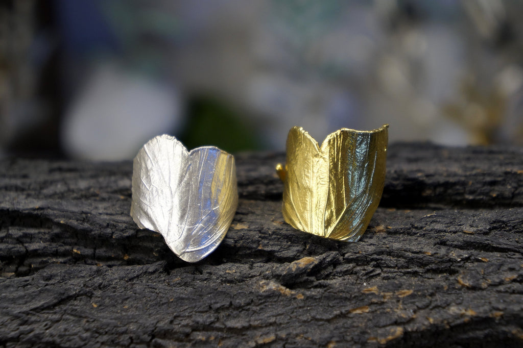Butterfly Wings Ring – Adjustable Sterling Silver & 14k Gold Vermeil Nature Jewelry Gift