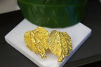 Mulberry Leaf Earrings - Real Leaves Coated in Gold and Silver