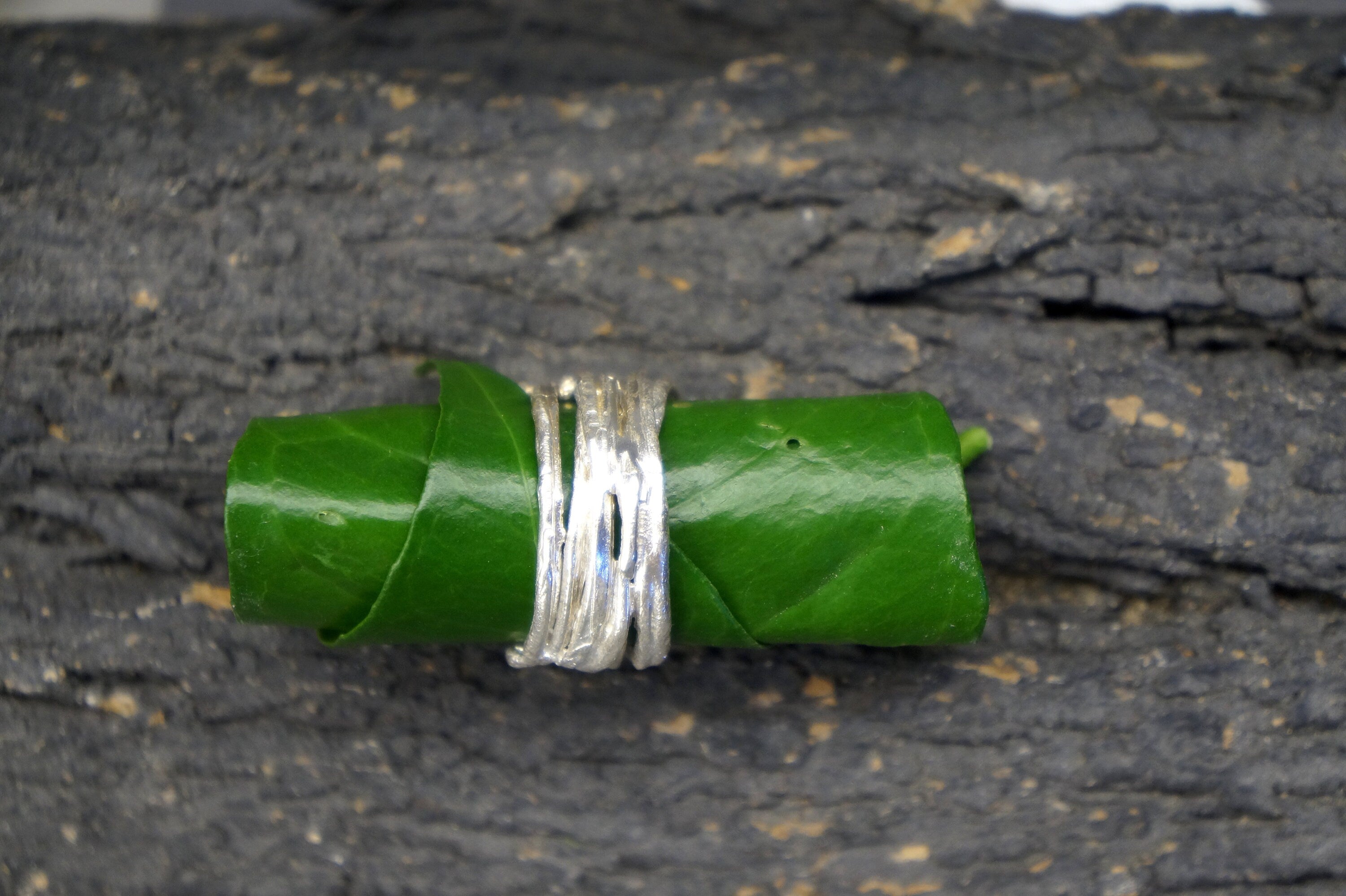 Twig Silver Ring – Minimalist Wide Band Ring, Men’s Promise Jewelry in Recycled Sterling Silver