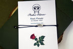 Dainty Rose Leaf Bracelet: Sterling Silver Nature Jewelry