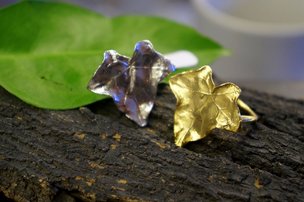 Ivy Leaf Ring for Women: Sterling Silver Nature-Inspired Jewelry