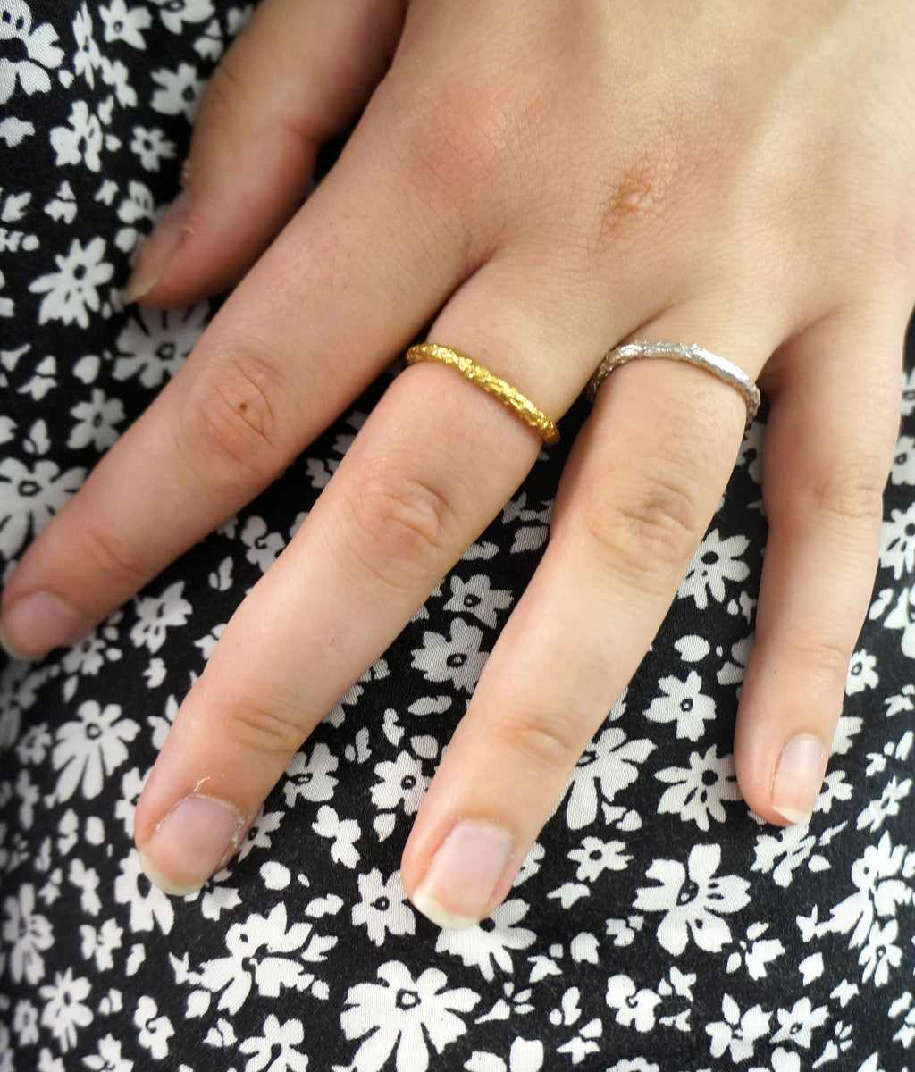 Pine Stacking Ring – Handmade Botanical Bands | Thin Silver Nature Inspired Rings