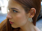 Nature-Inspired Leaf Earrings, Bourbon Rose (Sterling Silver Studs)