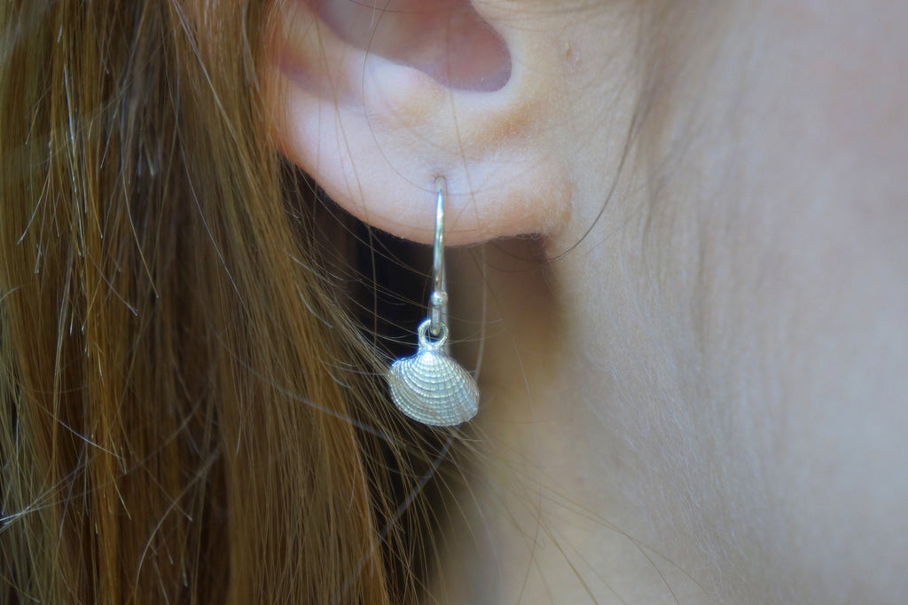 Sterling Silver Earrings – Elegant Seashell Drops | Lightweight Summer Jewelry