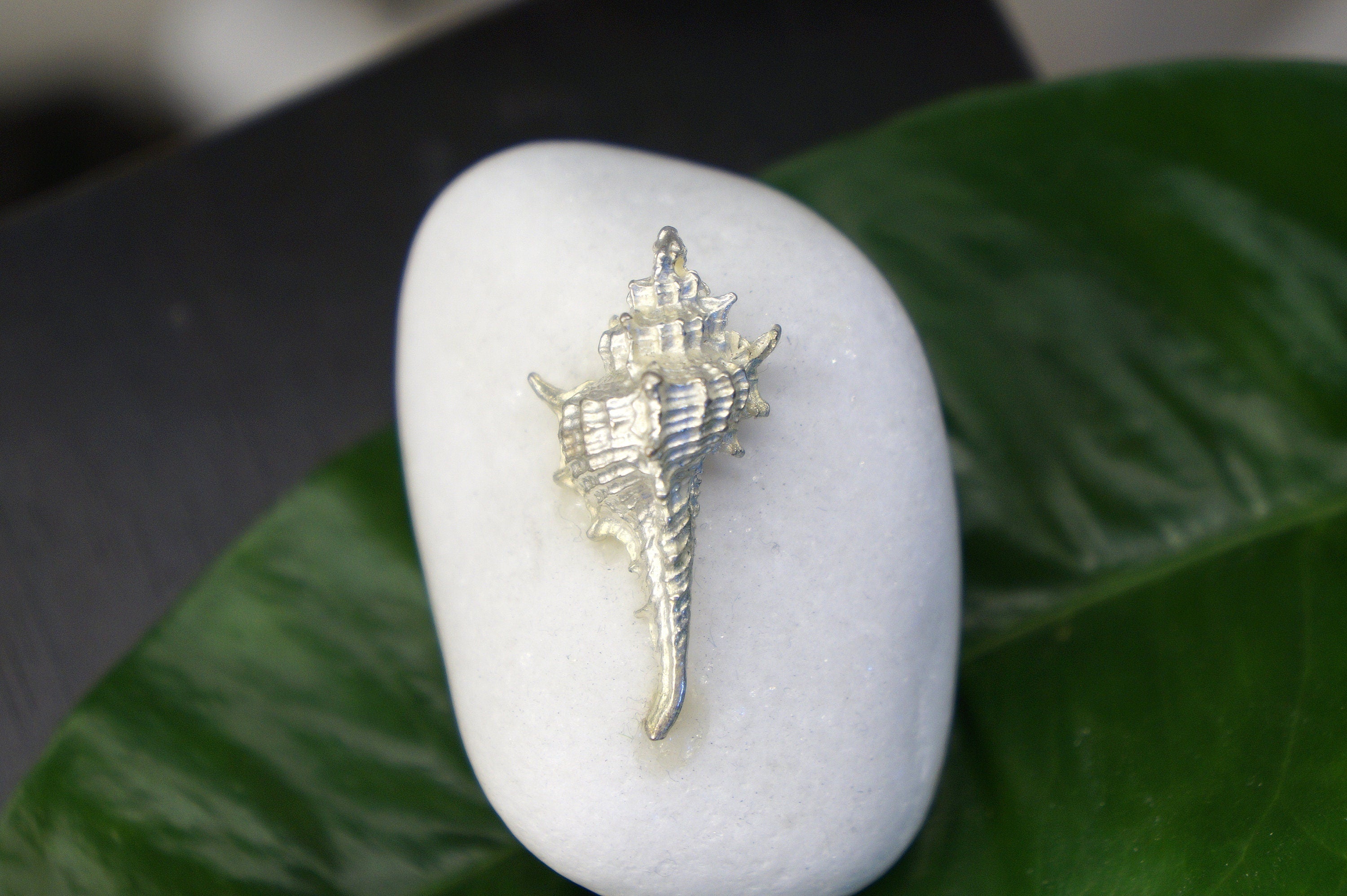 Sea Shell Decor - Brass Statue With Olive Motif | Nature Home Decor Gift