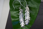 Sterling Silver Leaf Earrings: Mimosa Pudica Inspired Dangles