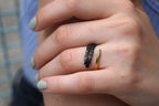 Nature Inspired Sterling Silver Fern Ring (Adjustable, Two-Tone)