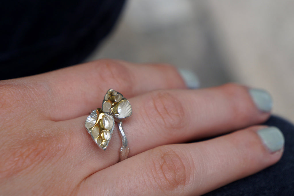 Sterling Silver Sea Shell Ring – Adjustable Rings for Women | Beach Ocean Jewelry