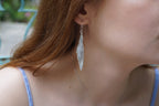 Sterling Silver Dove Feather Earrings: Boho Nature Jewelry