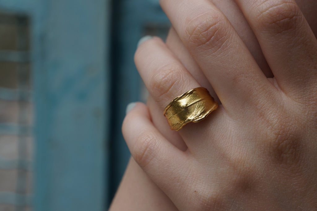 Dove Feather Ring: Handmade Sterling Silver Nature Jewelry