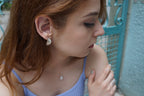 Nature Inspired Rose Leaf Earrings (14k Gold Plated, Sterling Silver)