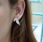 Rose Leaf Earrings: Nature-Inspired Silver - Stud or Dangle Styles