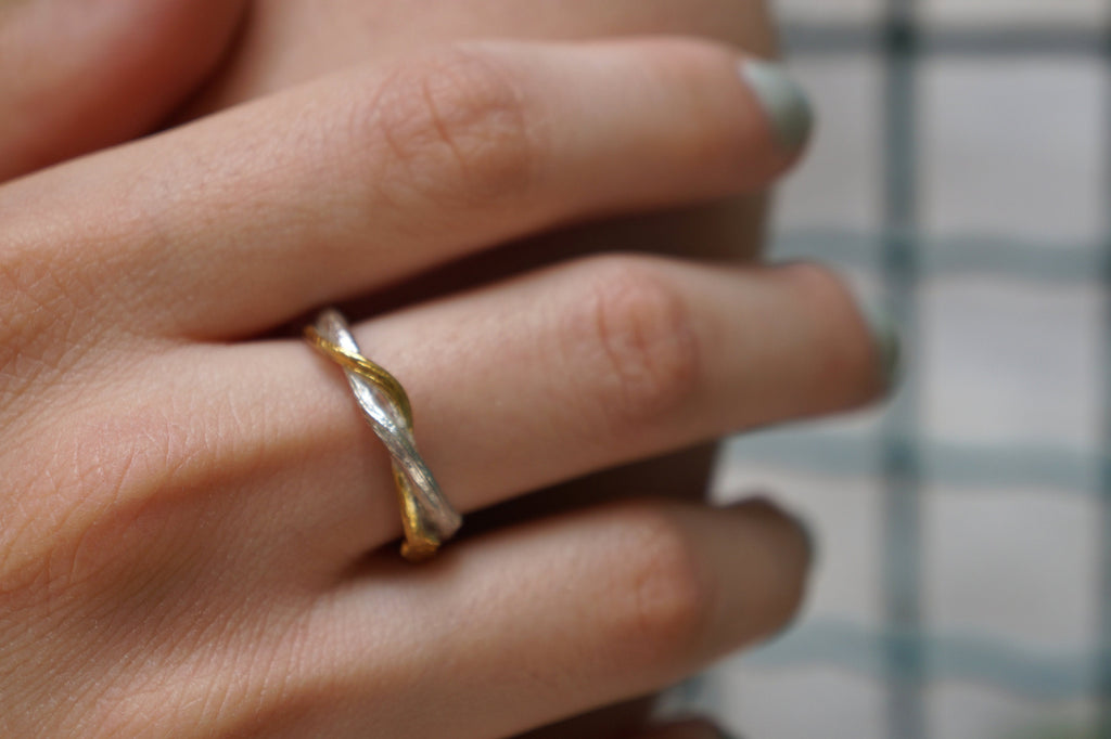 Olive Branch Ring - Handmade Adjustable Sterling Silver Ring | Nature Inspired Jewelry