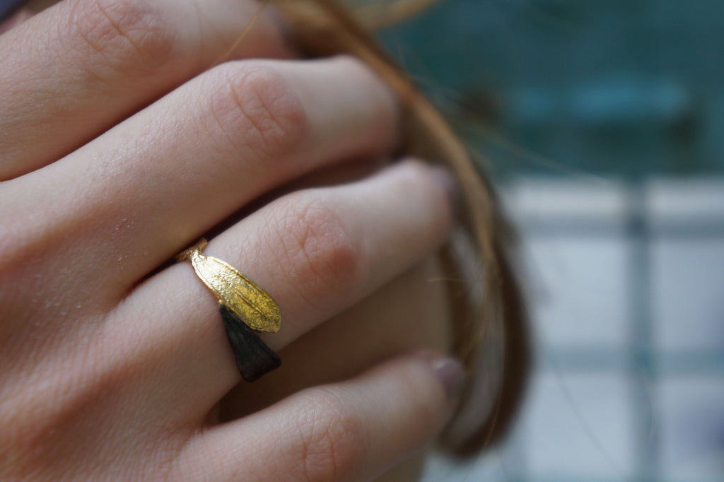 Sterling Silver Ring – Olive Leaf Minimalist Silver Ring With Organic Leaf Design