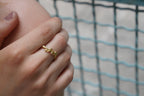 Twig Band Ring: Handmade Sterling Silver with Gold and Black Rhodium - Nature Design