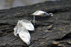 Sterling Silver Rose Leaf Earrings - Delicate Nature Detail
