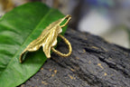 Ivy Leaf Ring: Botanical Handmade Jewelry (Gold-Plated Sterling)