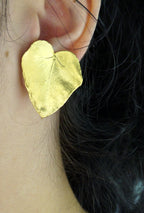 Ivy Leaf Earrings: Real Preserved Leaves - Gold-Plated Sterling Silver Studs