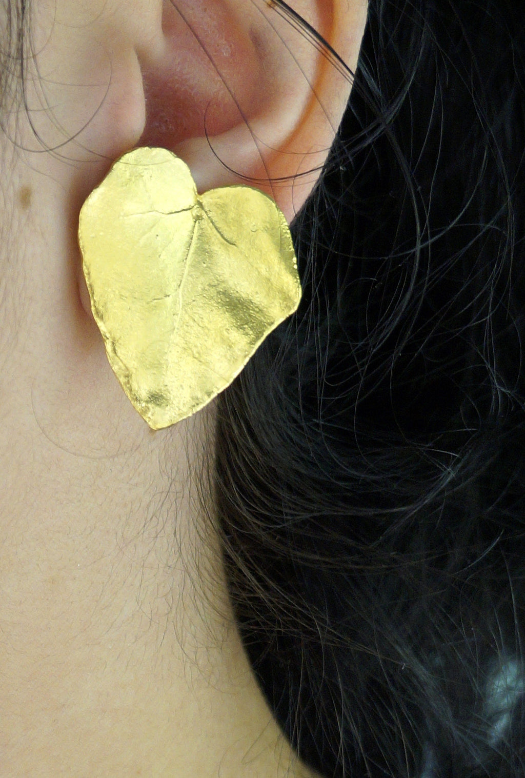 Ivy Leaf Earrings: Real Preserved Leaves - Gold-Plated Brass Studs