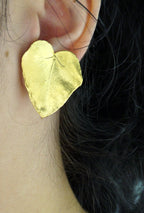 Ivy Leaf Earrings: Real Preserved Leaves - Gold-Plated Brass Studs