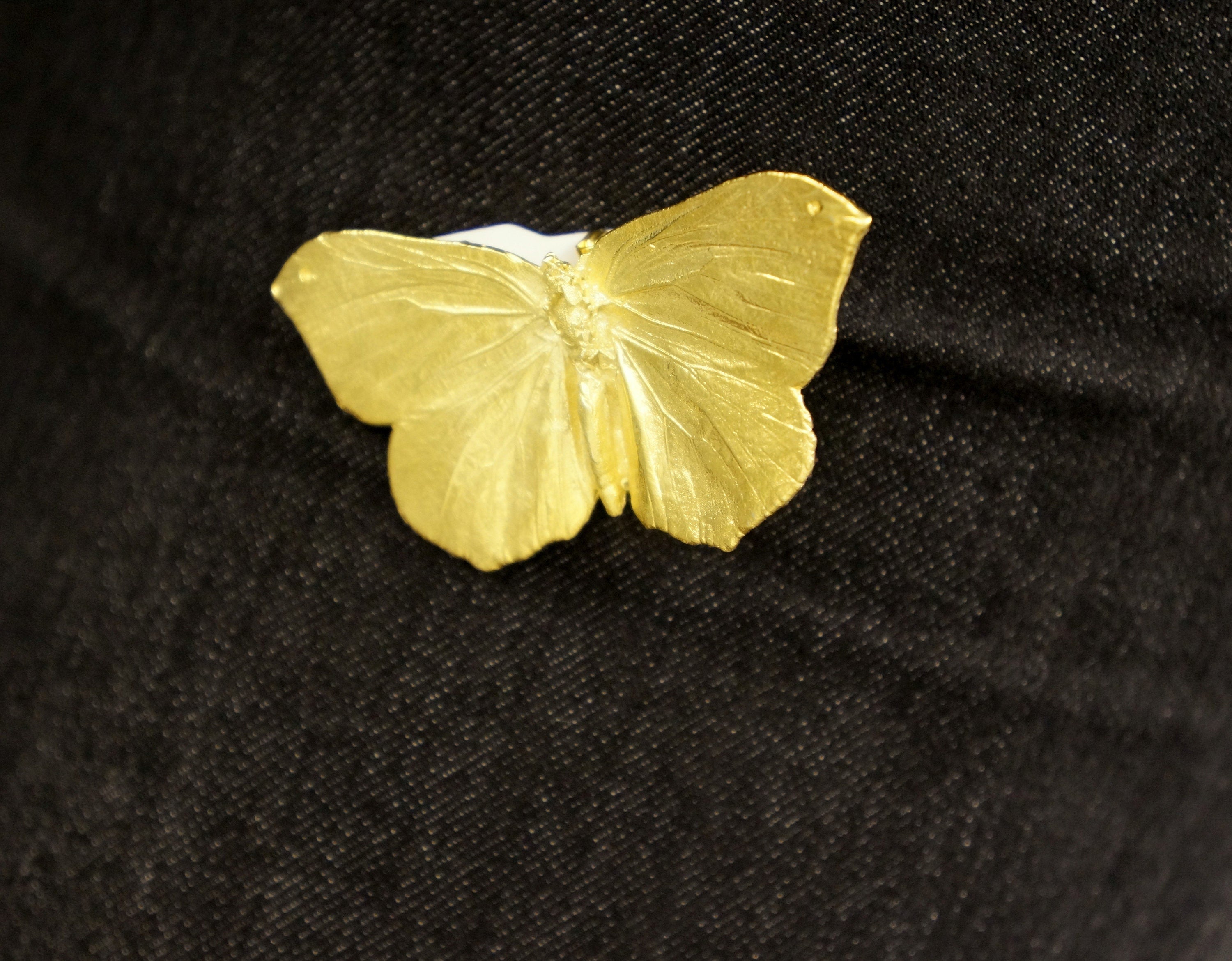 Gold Butterfly Pin, Gold-Plated Sterling Silver Jewelry, Gold Brooch, Gift for Her, Birthday Gift for Women, Handmade Jewelry